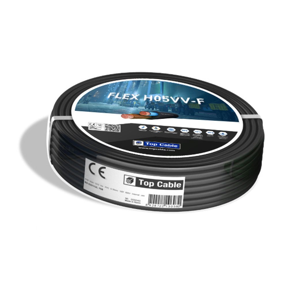 Hoftronic Installatiekabel 2-Aderig 2x0.75mm² 25m IP20 H05VV-F