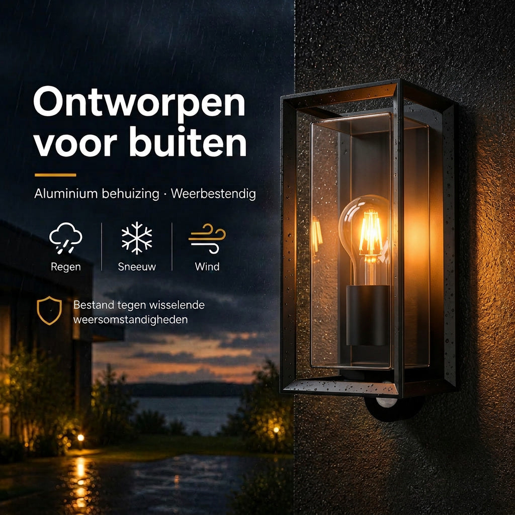 Luminize Buitenlamp Open Frame IP44 15W E27 Zwart