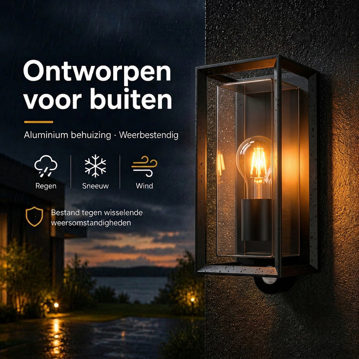 Luminize Buitenlamp Open Frame IP44 15W E27 Zwart