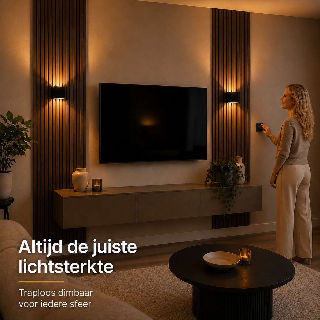 Luminize Wandlamp Kubus Dimbaar IP65 12W 1200lm 2700K Zwart