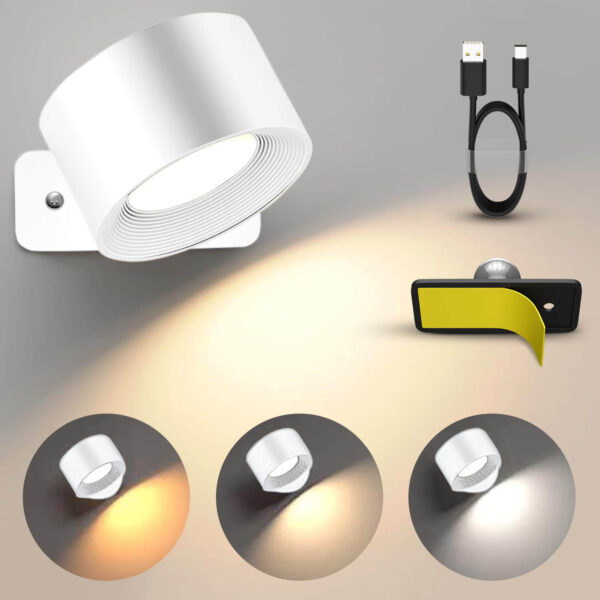 Luminize Wandlamp Rond Oplaadbaar 3W 330lm 2700K-5700K Zwart