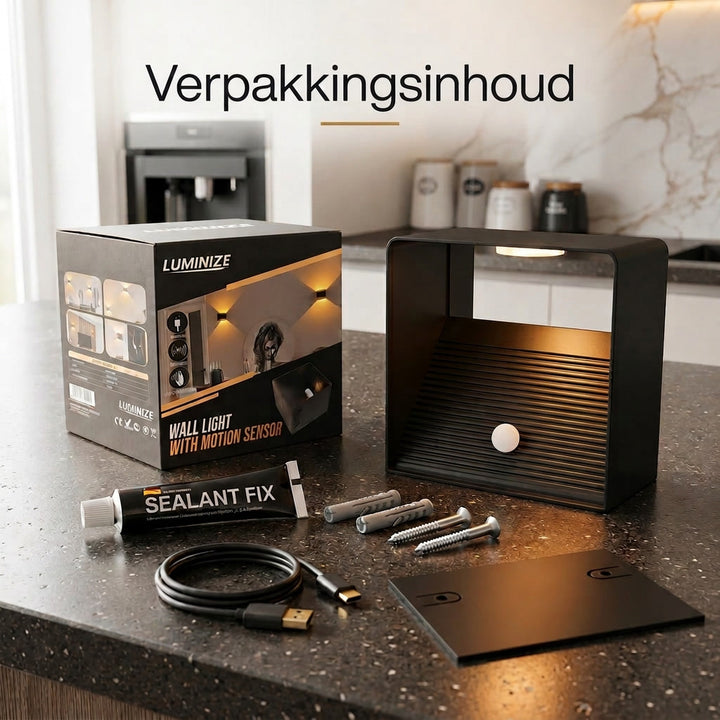 Luminize Wandlamp Kubus Bewegingssensor 3W 330lm 2700K