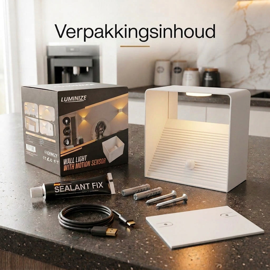 Luminize Wandlamp Kubus Bewegingssensor Oplaadbaar 3W 330lm 2700K