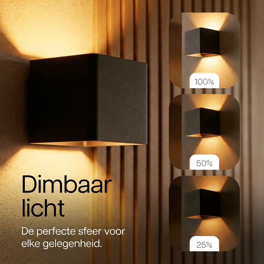 Luminize Wandlamp Kubus Dimbaar Oplaadbaar 3W 330lm 2700K