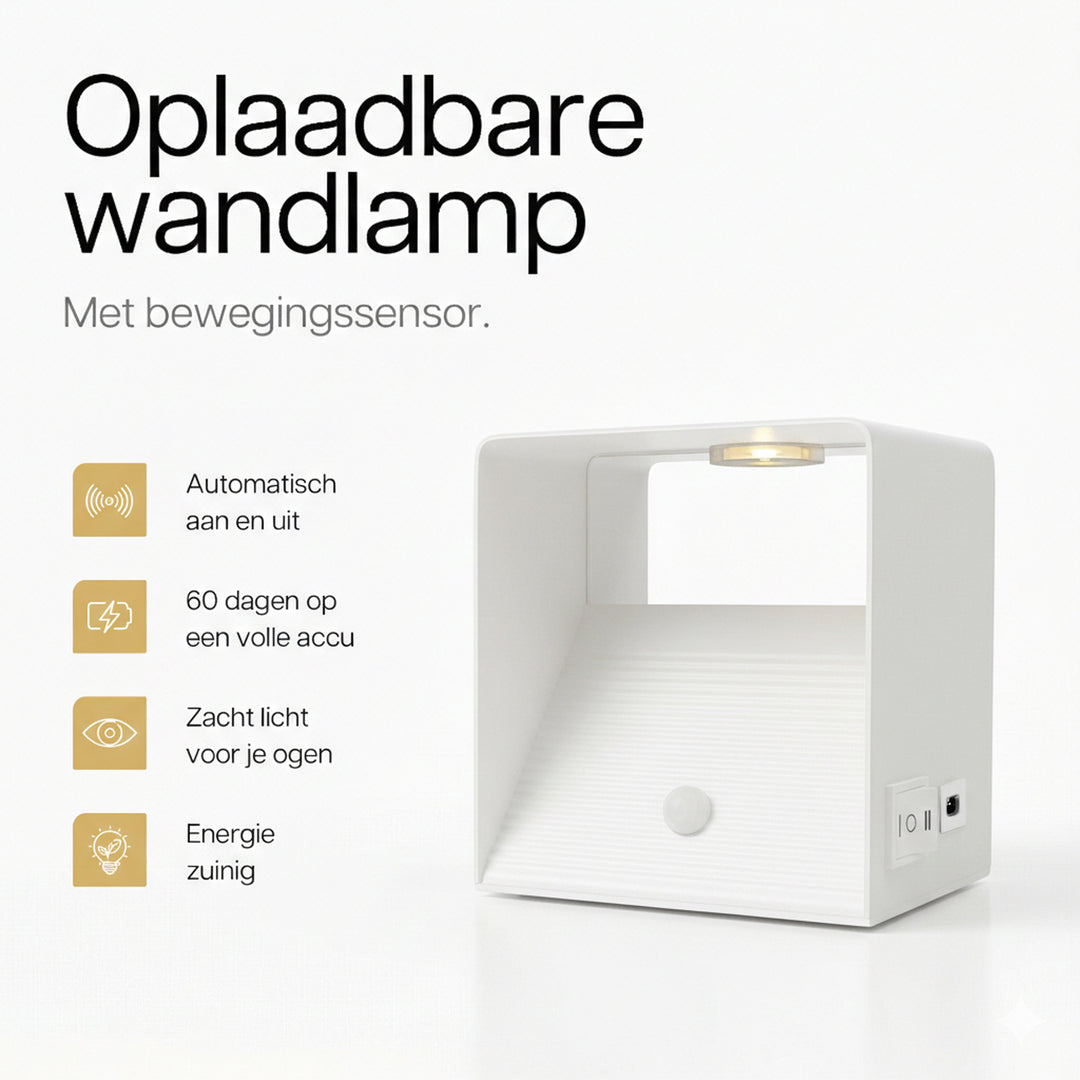 Luminize Wandlamp Kubus Bewegingssensor Oplaadbaar 3W 330lm 2700K