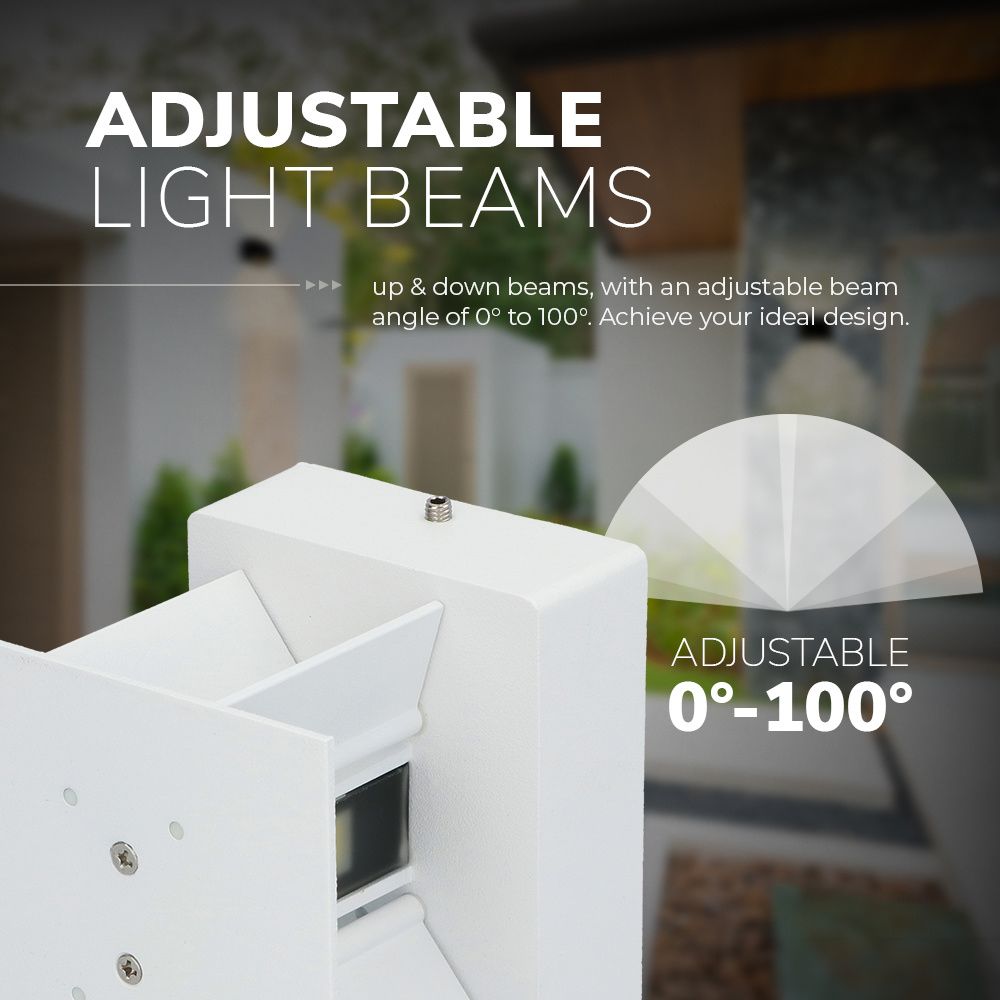 Hoftronic Kansas LED Wandlamp IP65 Dimbaar Up & Down 6W Wit