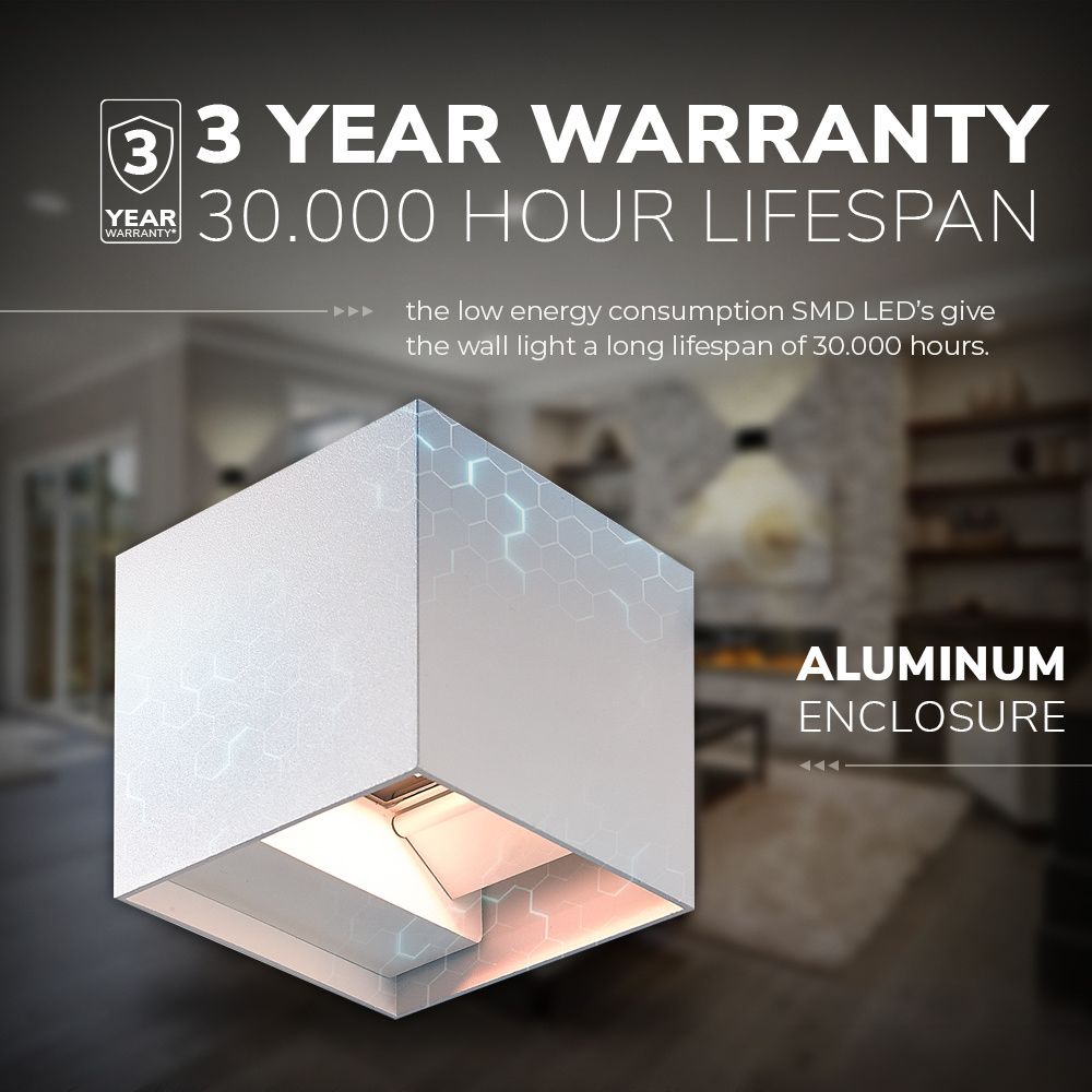 Hoftronic Kansas LED Wandlamp IP65 Dimbaar Up & Down 6W Wit