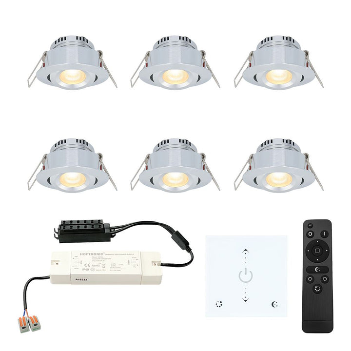 Hoftronic Granada LED Inbouwspot Kantelbaar IP44 3W 200lm 2700K RVS