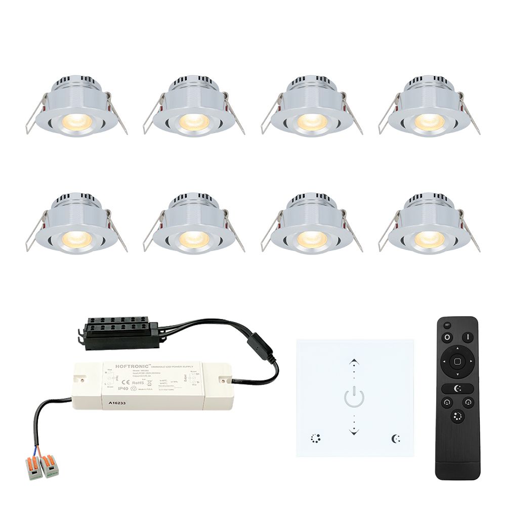 Hoftronic Granada LED Mini Inbouwspot Kantelbaar IP44 3W 200lm 12V RVS