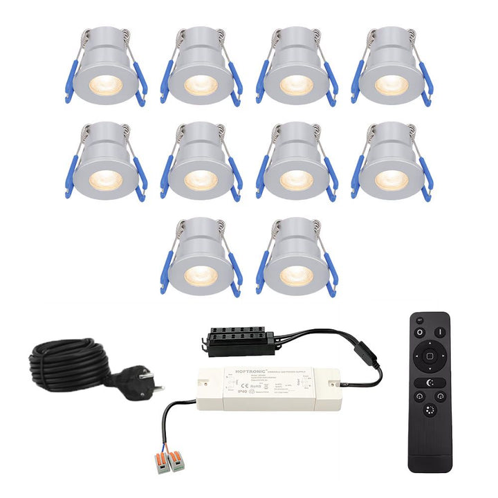Hoftronic Milano LED Inbouwspots Set Dimbaar IP65 3W 200lm 2700K 10-Pack