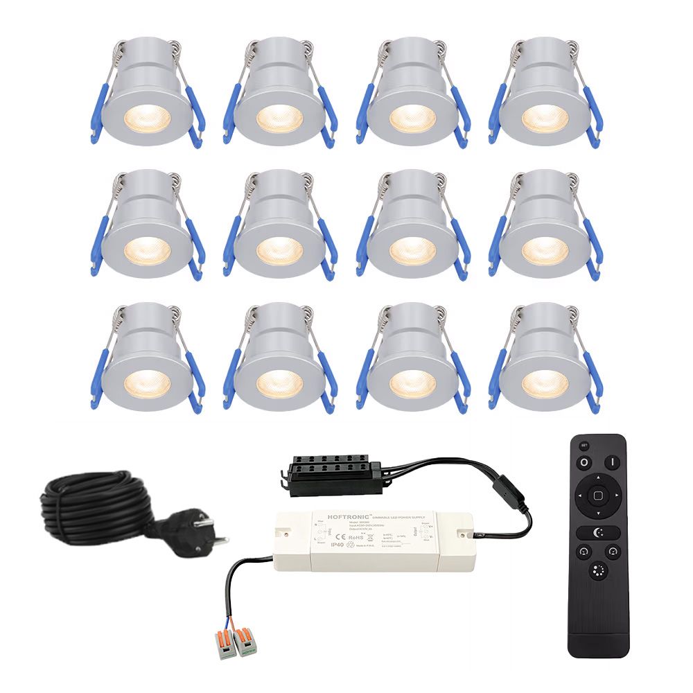 Hoftronic Milano LED Inbouwspot Set IP65 12V 3W 200lm 2700K 12-Pack