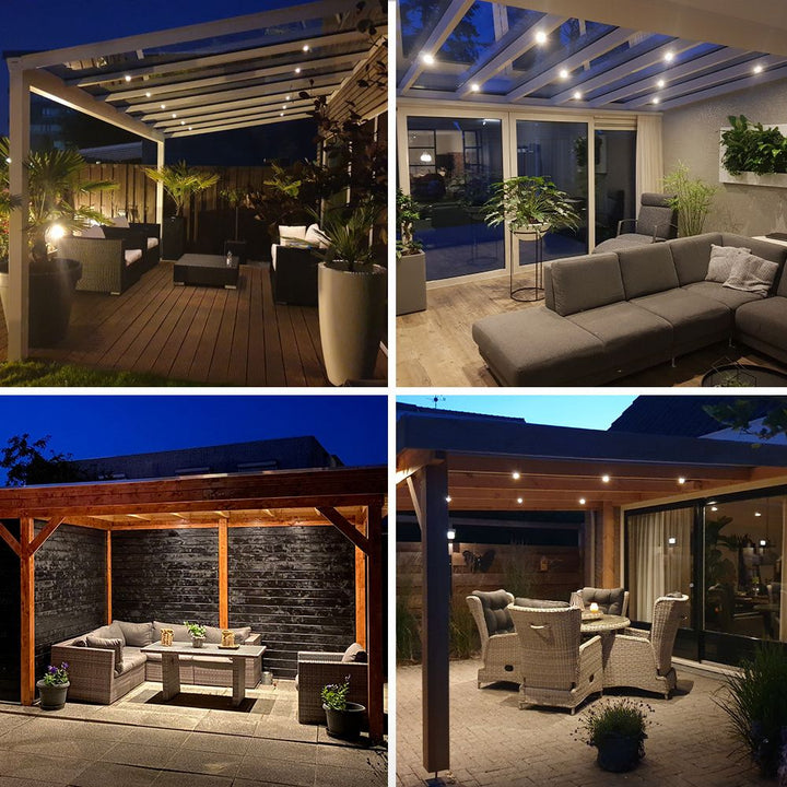 Hoftronic Milano LED Inbouwspot Dimbaar IP65 3W 200lm 2700K 12V RVS Set van 8