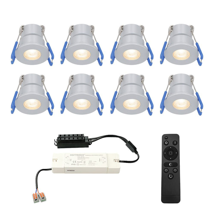 Hoftronic Milano LED Inbouwspot IP65 3W 200lm 2700K Grijs Set van 8