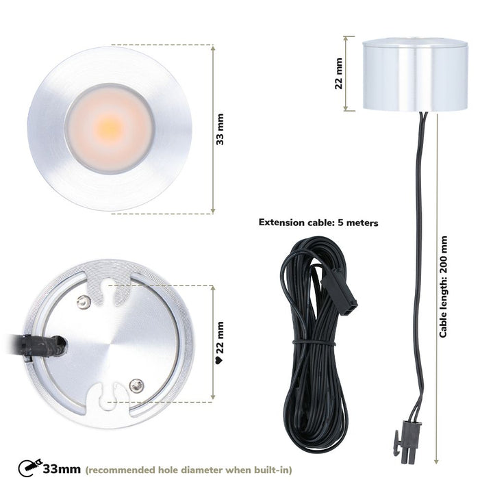Hoftronic Navarra Mini LED Opbouwspot IP44 3W 200lm 2700K 10-Pack