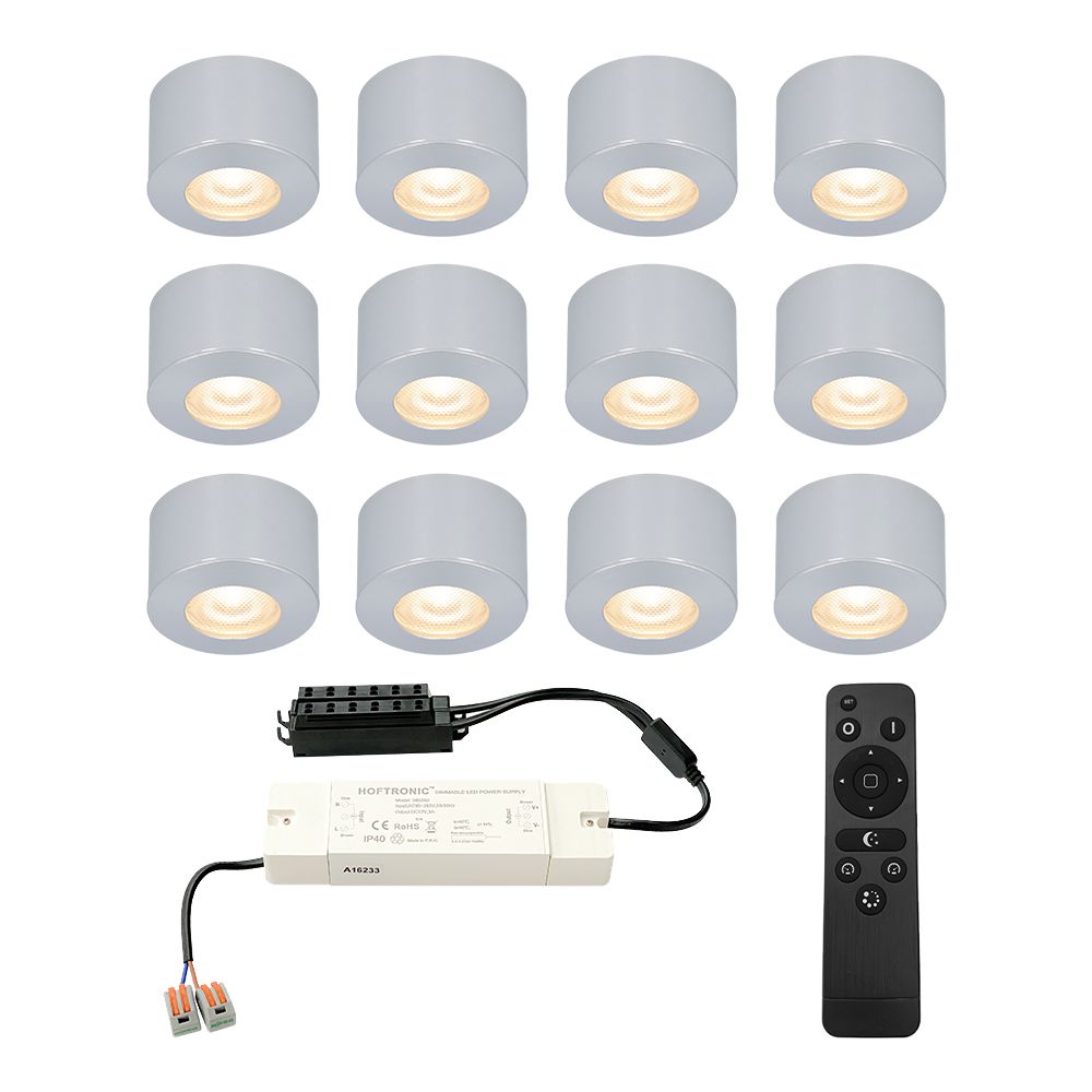 Hoftronic Navarra Mini LED Opbouwspot IP44 3W 200lm 2700K 12V Aluminium