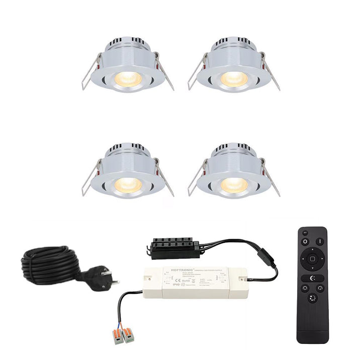 Hoftronic Sienna LED Inbouwspot Kantelbaar IP44 3W 200lm 2700K Set van 4
