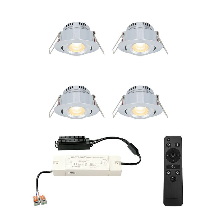 Hoftronic Sienna LED Mini Inbouwspot Kantelbaar IP44 3W 200lm 2700K RVS