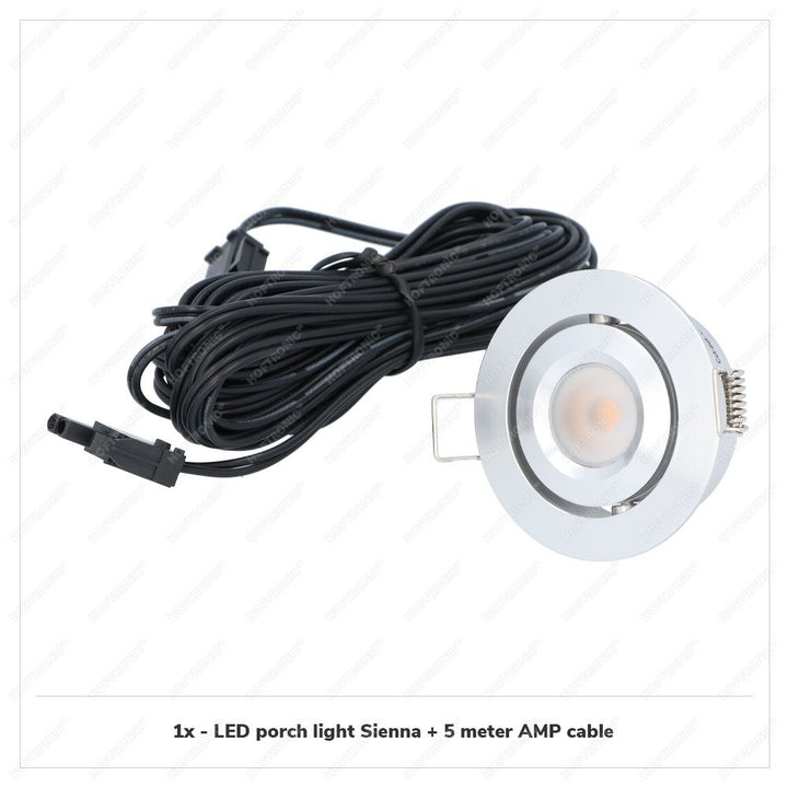 Hoftronic Sienna Mini LED Inbouwspot Kantelbaar IP44 3W 200lm RVS