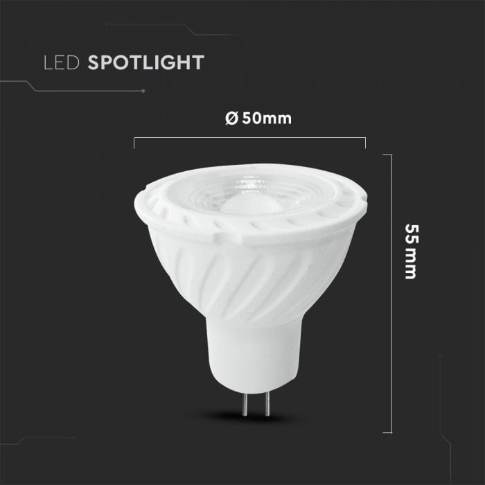 V-TAC LED Spot IP20 6.5W 455lm 3000K GU5.3 MR16