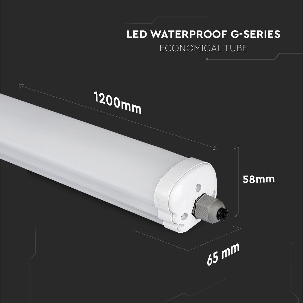 V-TAC LED TL Armatuur Koppelbaar IP65 36W 4320lm 6400K 120cm
