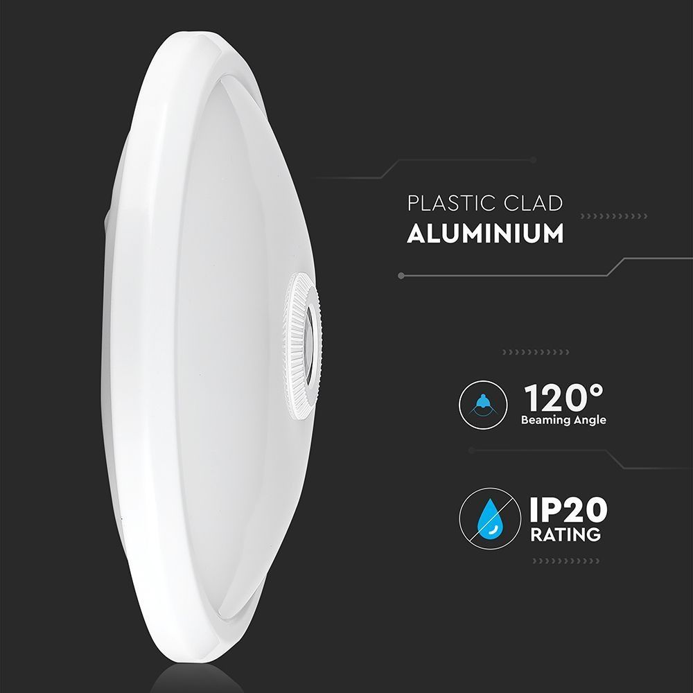 V-TAC LED Plafonniere met Sensor IP20 12W 900lm 6400K Ø29cm