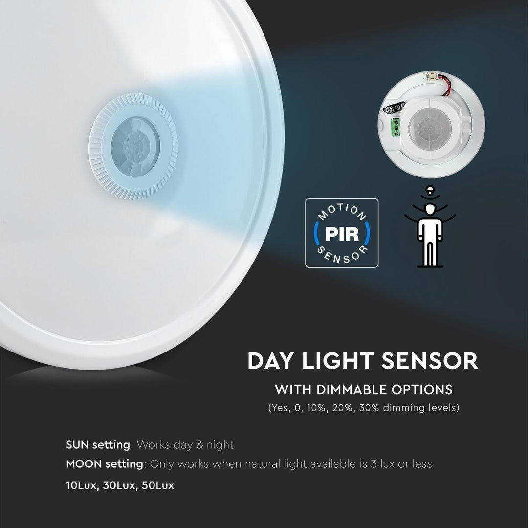 V-TAC LED Plafonniere met Sensor IP20 12W 900lm 6400K Ø29cm
