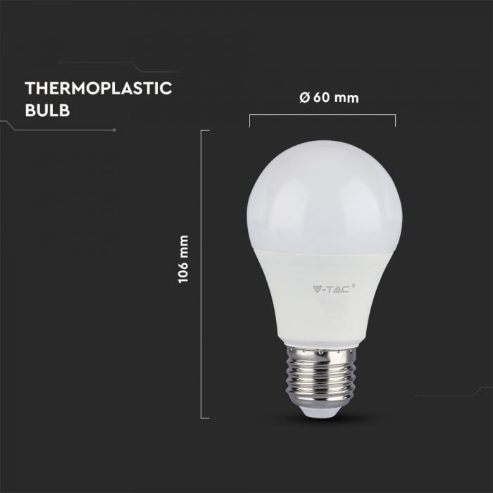 V-TAC LED Lamp IP20 9W 806lm 3000K E27 10-Pack