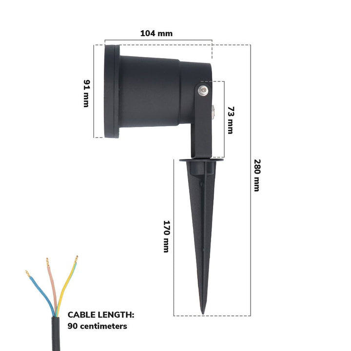 Hoftronic Sydney LED Prikspot Kantelbaar IP65 4W 345lm 4000K Zwart Set van 9