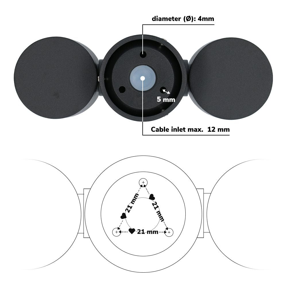 Hoftronic Silva LED Plafondspot Kantelbaar IP65 8W 690lm 2700K Zwart
