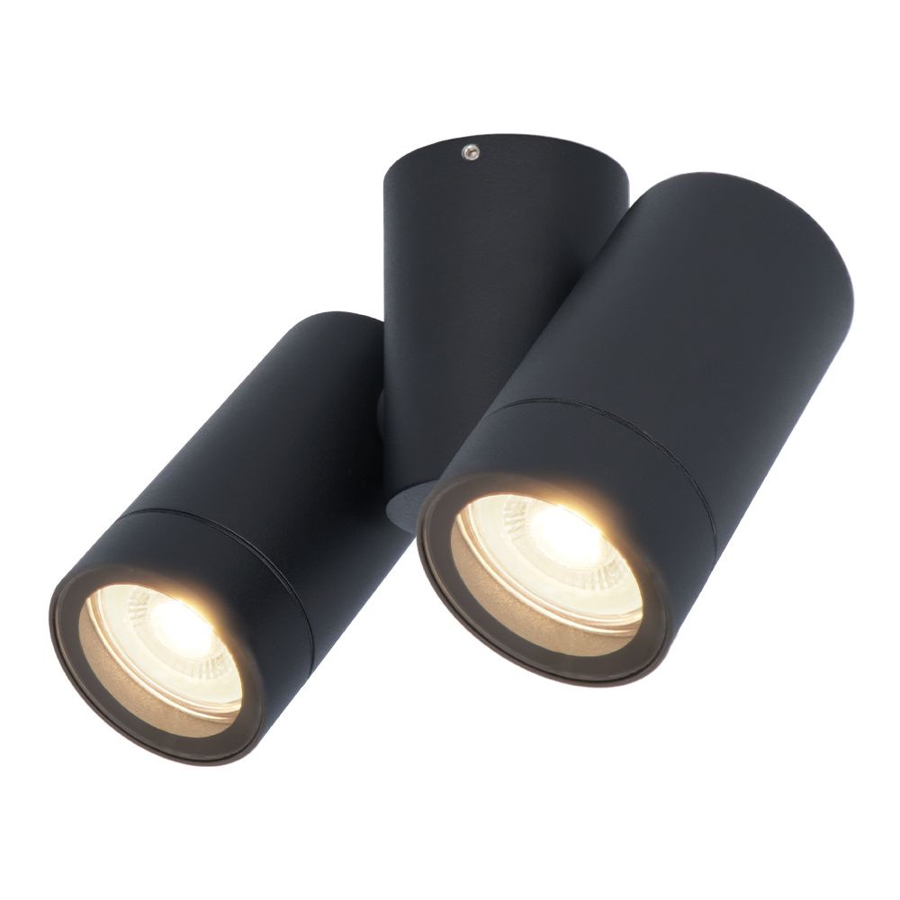 Hoftronic Silva LED Plafondspot Kantelbaar IP65 8W 690lm 4000K GU10 Zwart