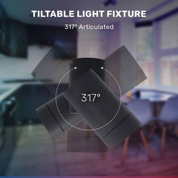Hoftronic Smart Silva Smart LED Plafondspot Kantelbaar IP65 5.5W 690lm RGBWW GU10 Zwart