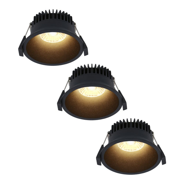 Hoftronic Finn LED Inbouwspot 3-pack IP44 Dimbaar 10W Zwart