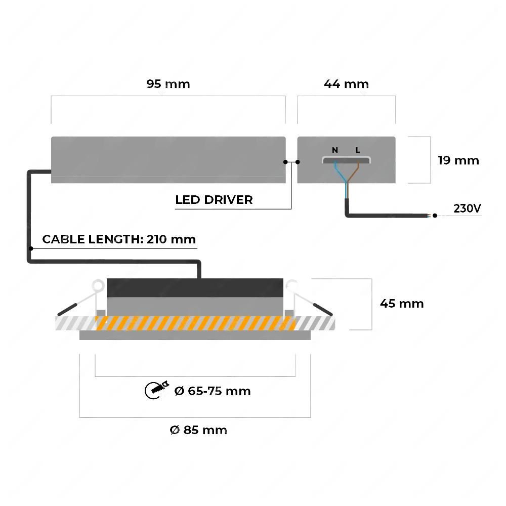 Hoftronic Venezia LED Inbouwspot IP65 6W 650lm 2700K 10-Pack