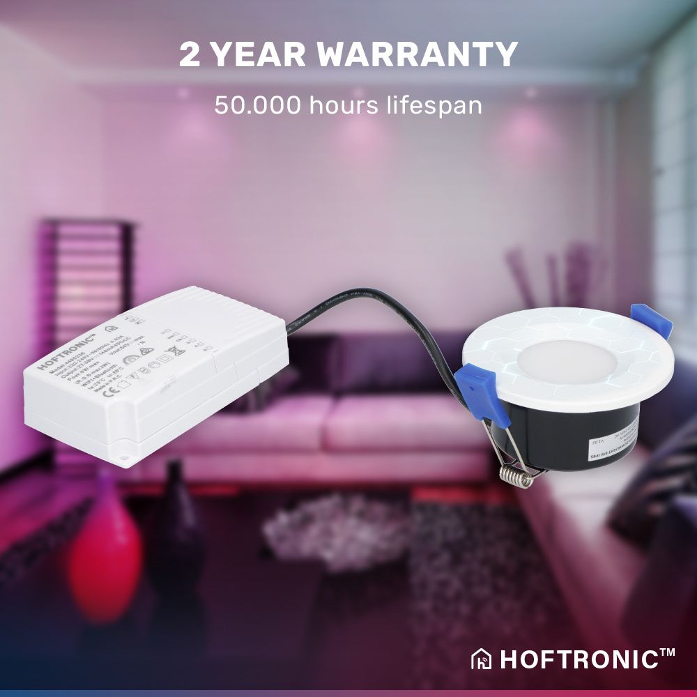 Hoftronic Smart Venezia Smart LED Inbouwspot IP65 6W 450lm RGBWW Wit 10-Pack