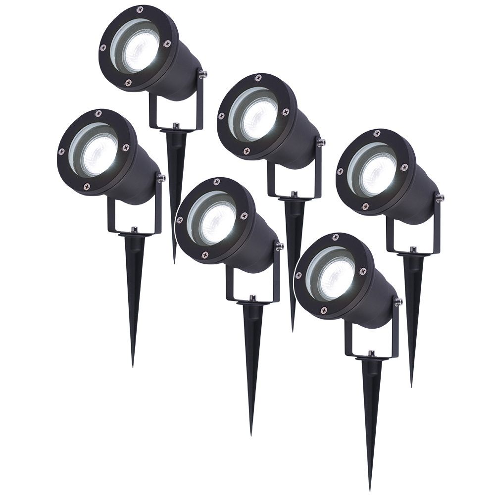 V-TAC LED Prikspot Kantelbaar IP65 4W 345lm 6500K GU10 Zwart Set van 6