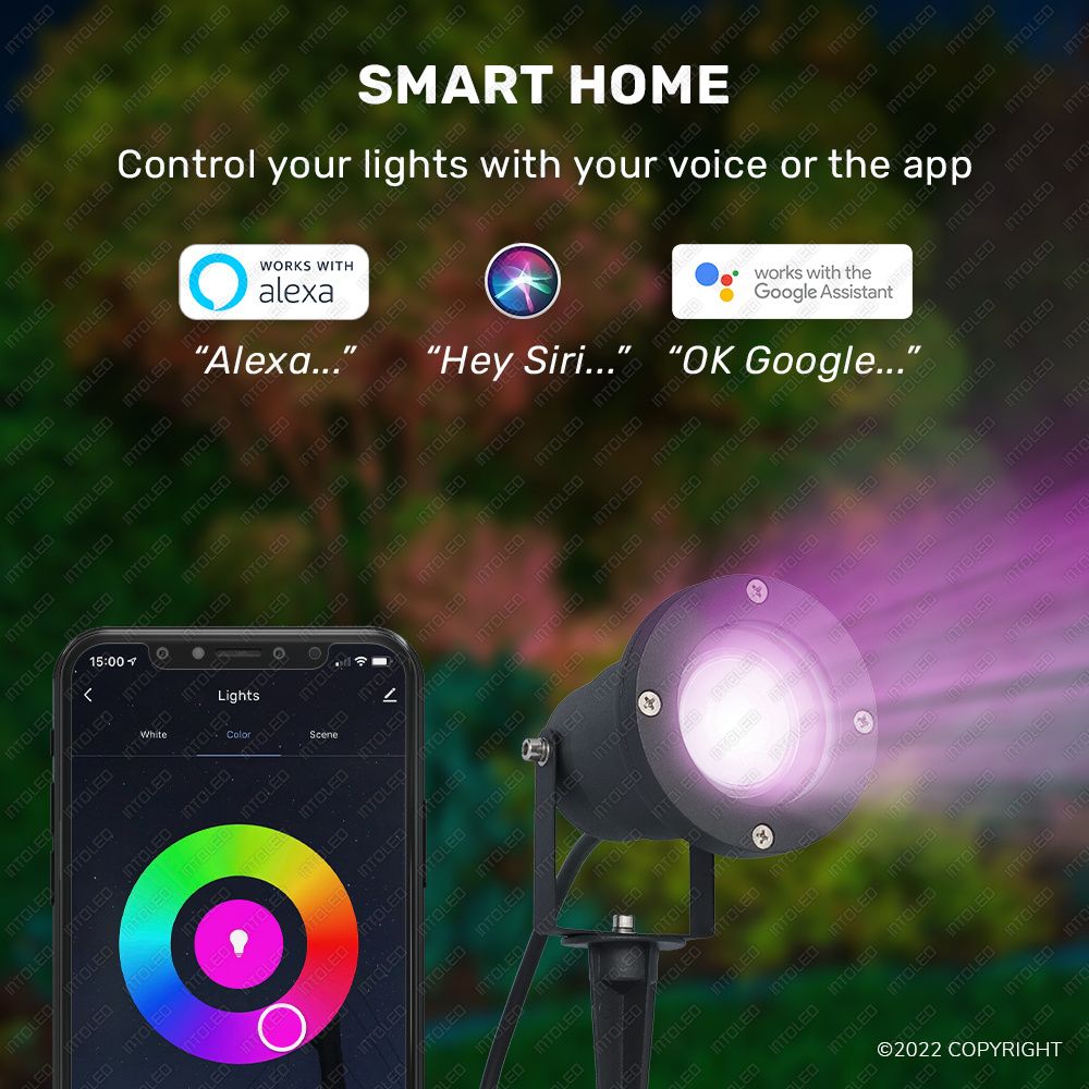 V-TAC Smart LED Prikspot Kantelbaar IP65 5.5W 345lm RGBWW GU10 Zwart
