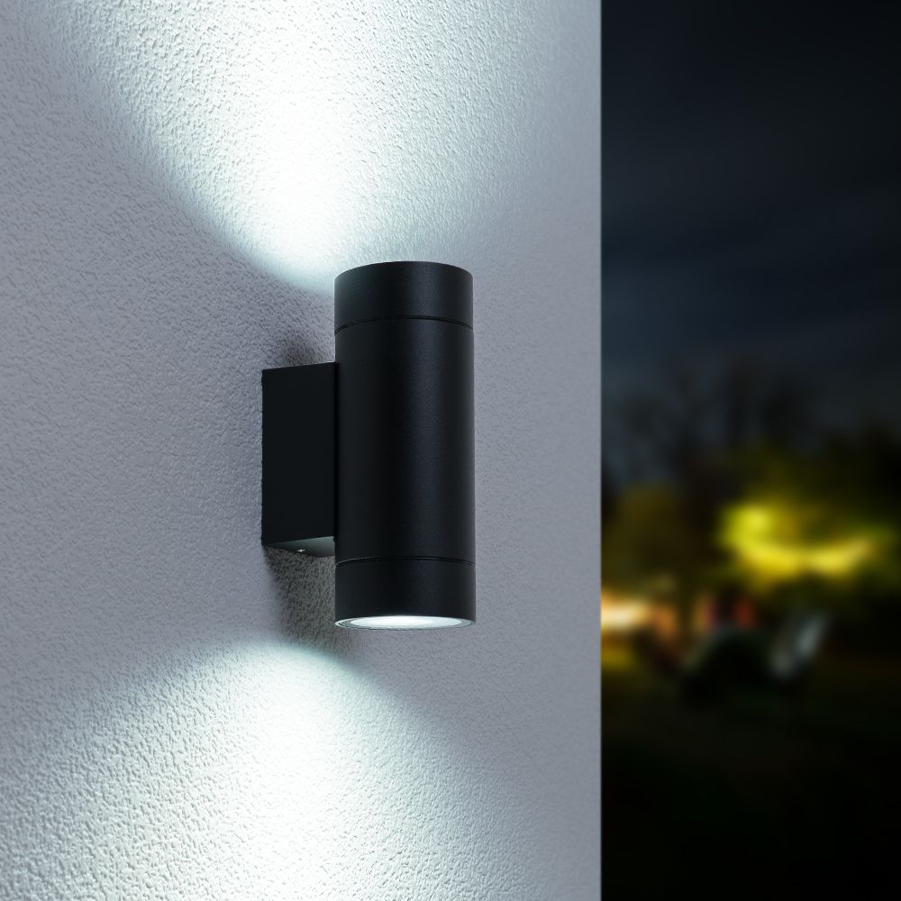 V-TAC LED Wandlamp Up & Down Dimbaar IP54 8W 690lm GU10 Zwart