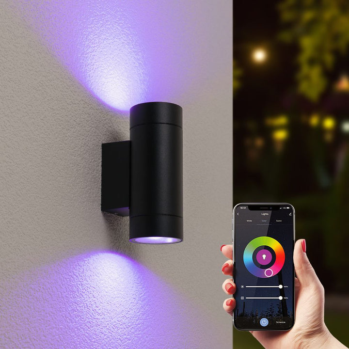 Hoftronic Smart LED Wandlamp IP54 11W 690lm RGBWW GU10 Zwart