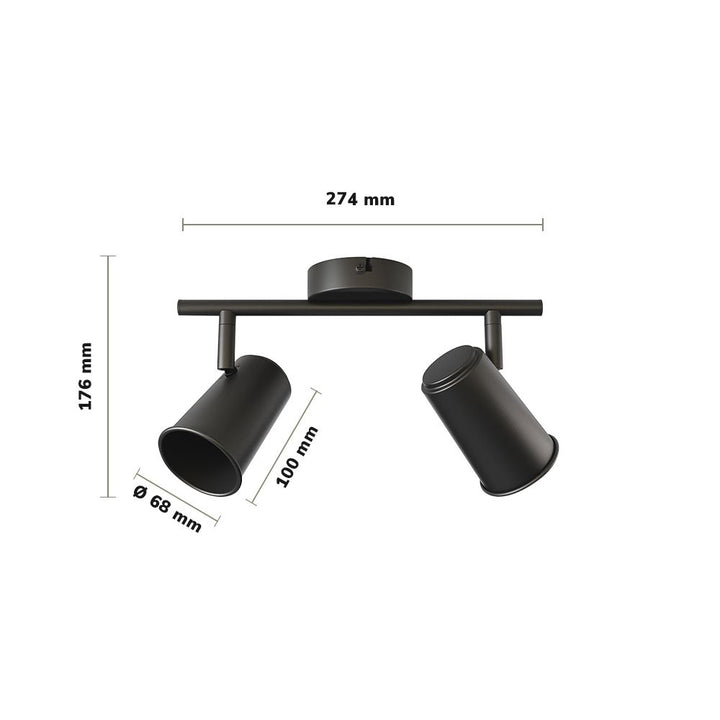 Hoftronic Riga LED Plafondspot Kantelbaar IP20 8W 690lm GU10