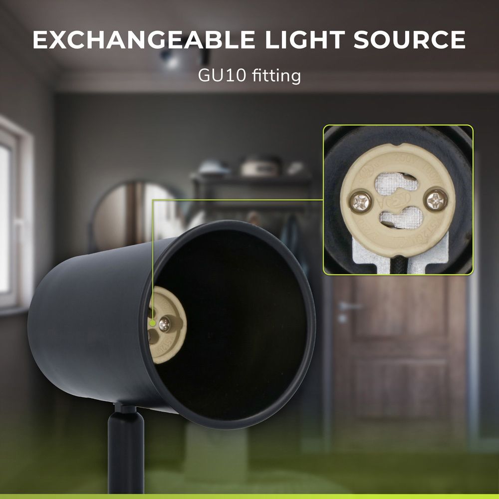 Hoftronic Riga LED Plafondspot Kantelbaar IP20 8W 690lm 6500K Zwart