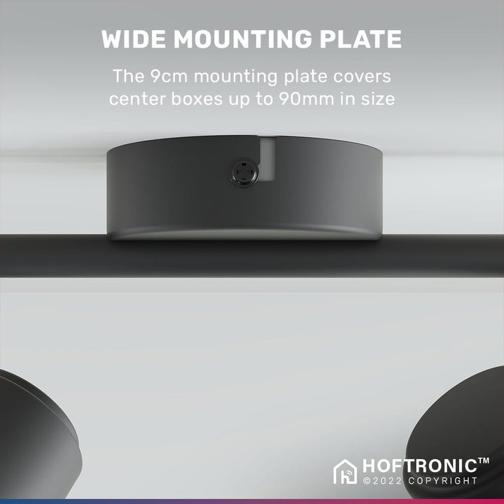 Hoftronic Smart Riga Smart LED Plafondspot Kantelbaar IP20 11W 800lm RGBWW 2-Lichts Zwart