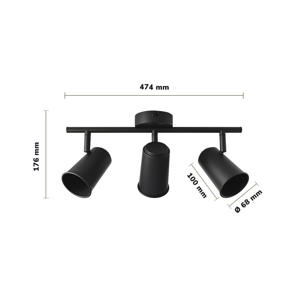 Hoftronic Riga LED Plafondspot Kantelbaar IP20 GU10 Zwart