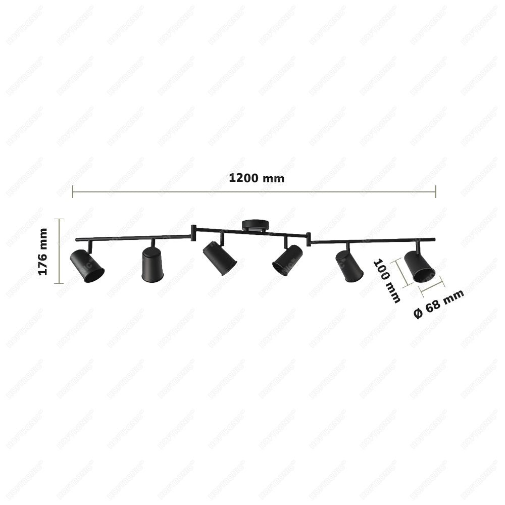 Hoftronic Riga LED Plafondspot Kantelbaar IP20 24W 2070lm 2700K Zwart