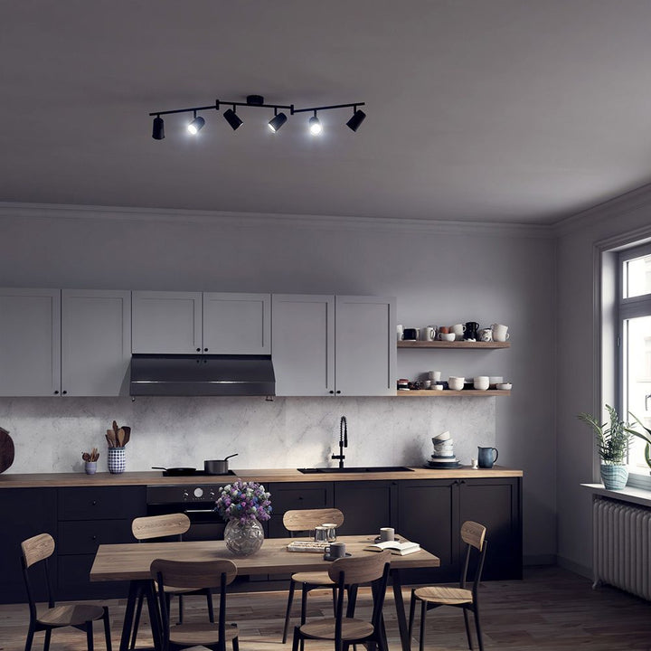 Hoftronic Riga LED Plafondspot Kantelbaar IP20 24W 2070lm 6500K 6-Lichts Zwart