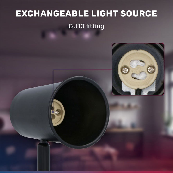 Hoftronic Smart Riga Smart LED Plafondspot Kantelbaar IP20 30W 2400lm RGBWW 6-Lichts Zwart