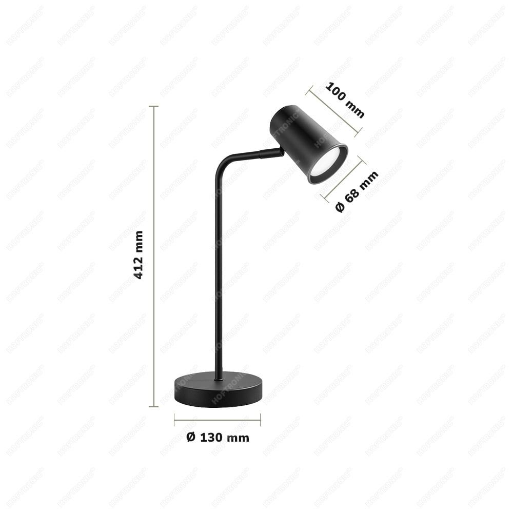 Hoftronic Riga LED Tafellamp Kantelbaar IP20 4W 345lm 2700K GU10 Zwart