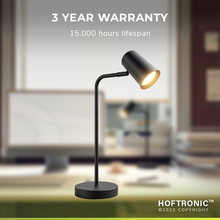 Hoftronic Riga LED Tafellamp Kantelbaar IP20 4W 345lm 2700K GU10 Zwart