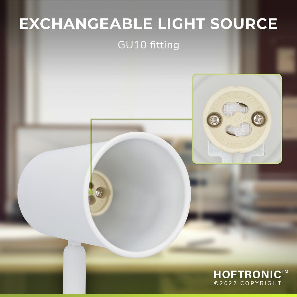 Hoftronic Riga LED Tafellamp Dimbaar IP20 4W 345lm 2700K GU10 Wit
