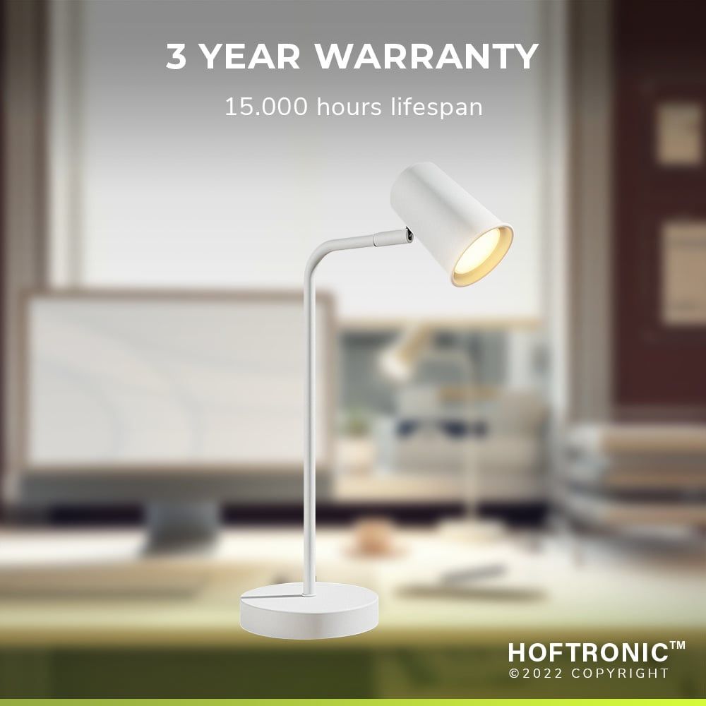Hoftronic Riga LED Tafellamp Dimbaar IP20 4W 345lm 2700K GU10 Wit