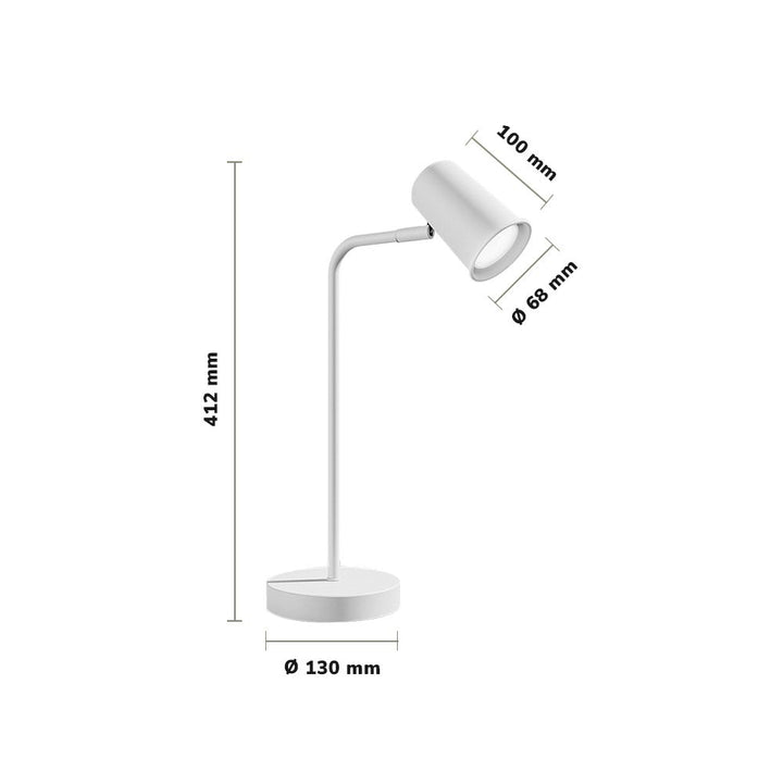 Hoftronic Riga LED Tafellamp Kantelbaar IP20 4W 345lm 6500K GU10 Wit